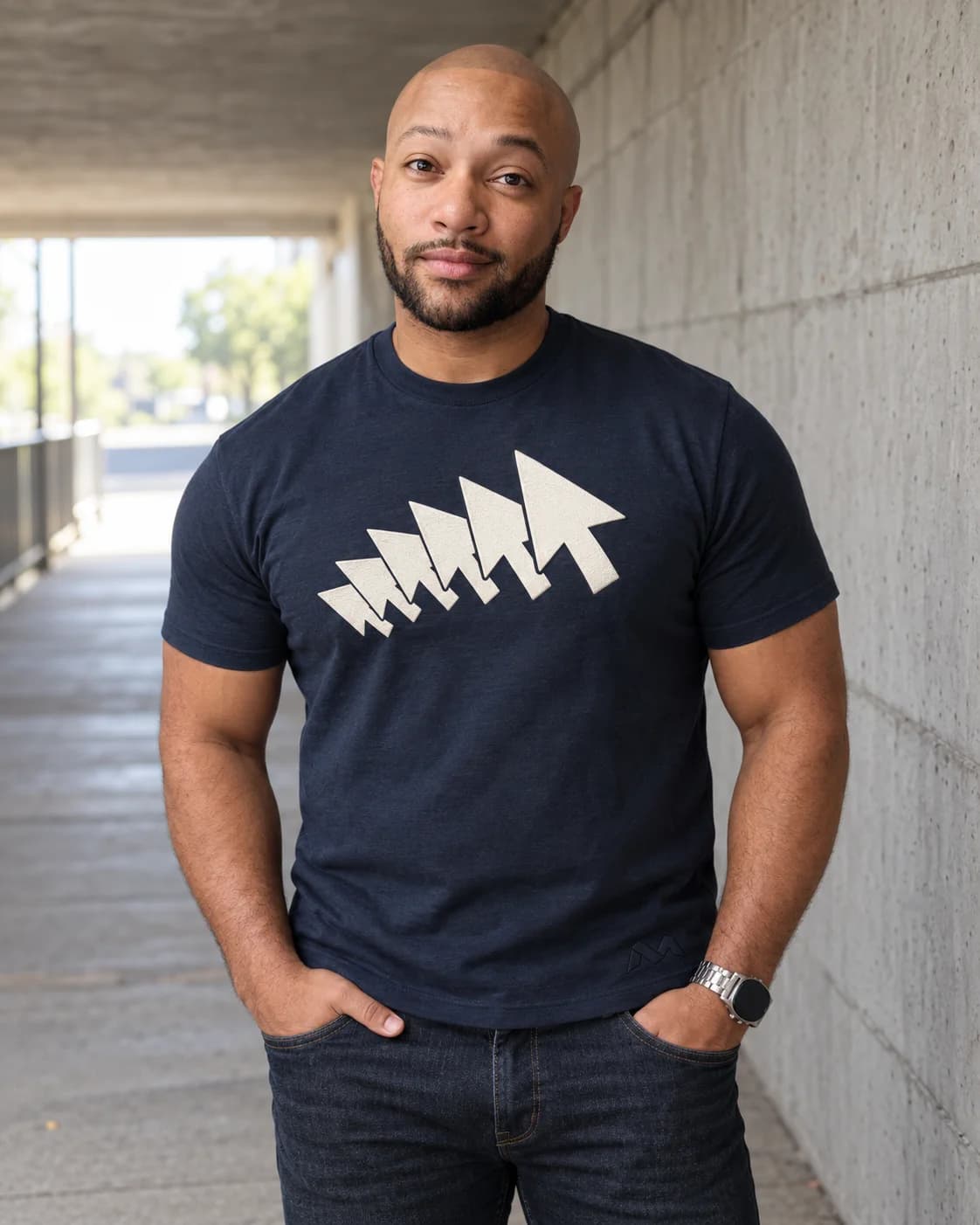 Cursor Fan concept mockup in Ink blue tee concept