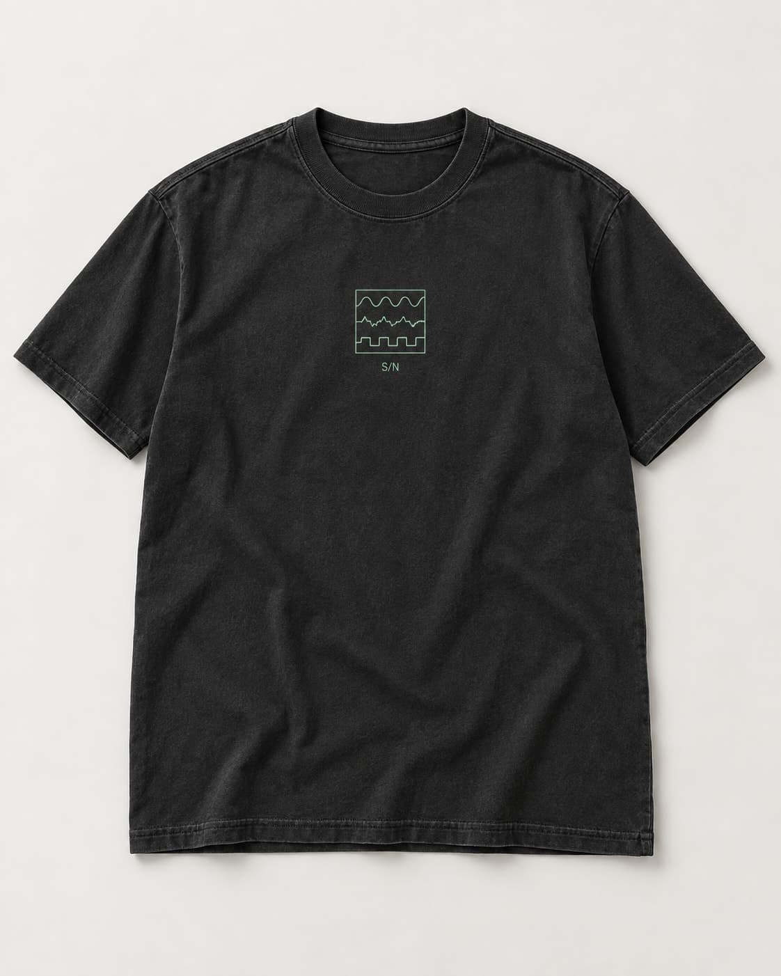 Signal / Noise concept mockup in Ink tee concept